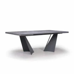 Mesa De Comedor Extensible Hasta 294 Cm En Gres Y Metal Made In Italy - Nuzzio