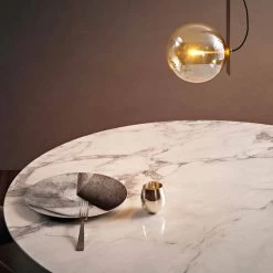 Mesa Redonda De Cerámica Con Base De Metal Made In Italy - Bonaldo Circus -Tienda De Decoración tavolo rotondo di design con base in metallo made in italy bonaldo circus 7