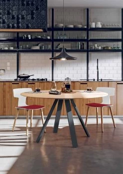 Mesa De Comedor Redonda De Metal Y MDF Hecho En Italia - Cornelius 13 Mesa De Comedor Redonda De Metal Y MDF Hecho En Italia - Cornelius -Tienda De Decoración tavolo sala da pranzo tondo in metallo e mdf made in italy cornelius 4