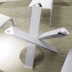 Mesa Redonda De Diseño D 120 Con Tapa De Cristal Fabricada En Italia Cristal -Tienda De Decoración tavolo tondo di design d 120 piano in cristallo made in italy cristal 6