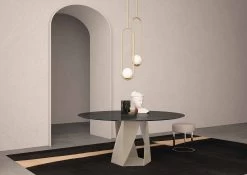 Mesa Redonda En Mármol Ocean Black Diámetro 130 Cm, Made In Italy - Montedoro -Tienda De Decoración tavolo tondo in marmo ocean black diametro 130 cm made in italy montedoro 2