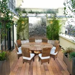 Mesa De Comedor Redonda De Teca Para Interior / Exterior Real Table, Diseño Moderno 16 Mesa De Comedor Redonda De Teca Para Interior / Exterior Real Table, Diseño Moderno -Tienda De Decoración tavolo tondo in teak e massello real table 5