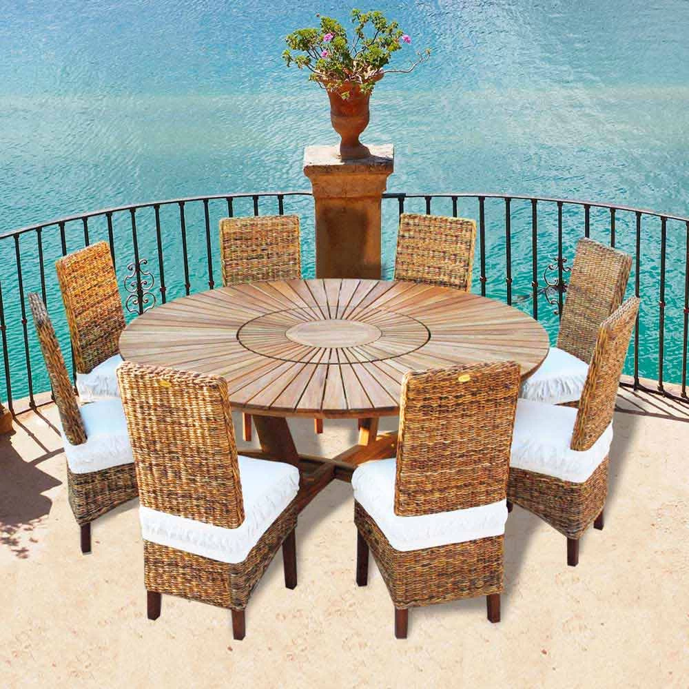 Mesa De Comedor Redonda De Teca Para Interior / Exterior Real Table, Diseño Moderno 4 Mesa De Comedor Redonda De Teca Para Interior / Exterior Real Table, Diseño Moderno - Imagen 2