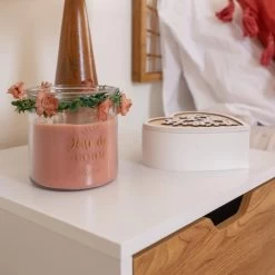 VELA PERFUMADA CRISTEL VIDRIO 12CM 15 VELA PERFUMADA CRISTEL VIDRIO 12CM -Tienda De Decoración vela perfumada cristel flores 5